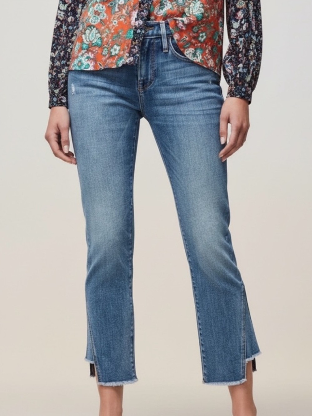Frame Le Boy Relaxed Straight Jeans Gusset Hem Beaudry